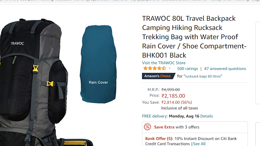 trekking bag pack